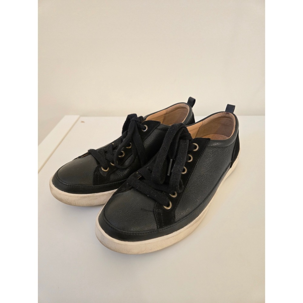Vionic Winny Black Leather Lace Up Sneakers Women's Size 7 Comfort Shoes